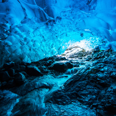 Waterfall Ice Cave, Breiðamerkurjökull, Iceland © Stephanie K. Graf